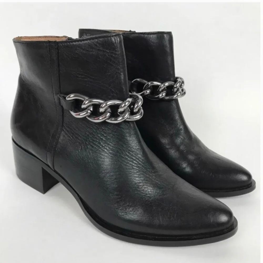 NWOB Corso Como Cagney Ankle Boots Chain Zip 6